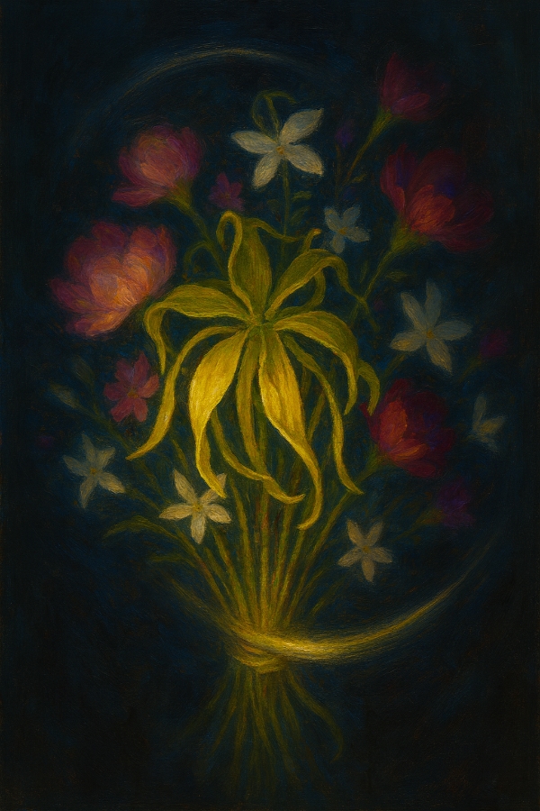 イランイランが花束をまとめるイメージ