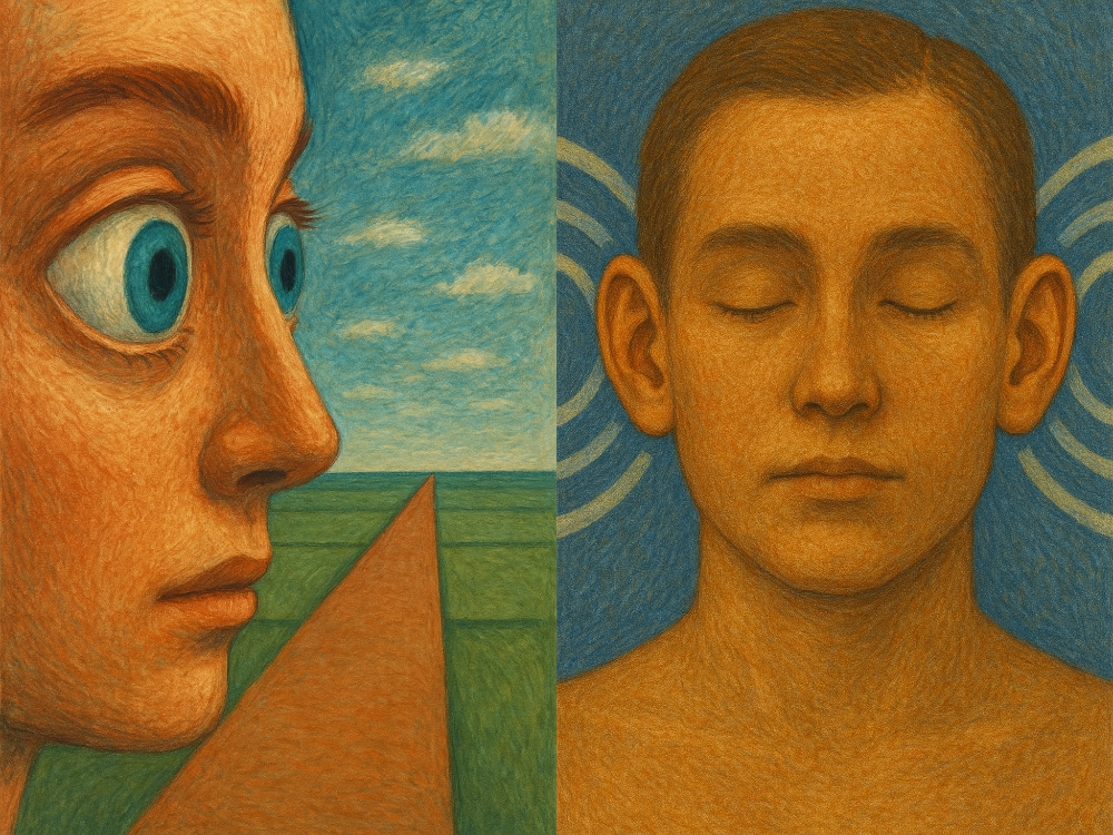 目の両眼視や耳のステレオ聴取