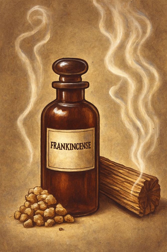 フランキンセンスの香りに煙のイメージをつけているイメージ