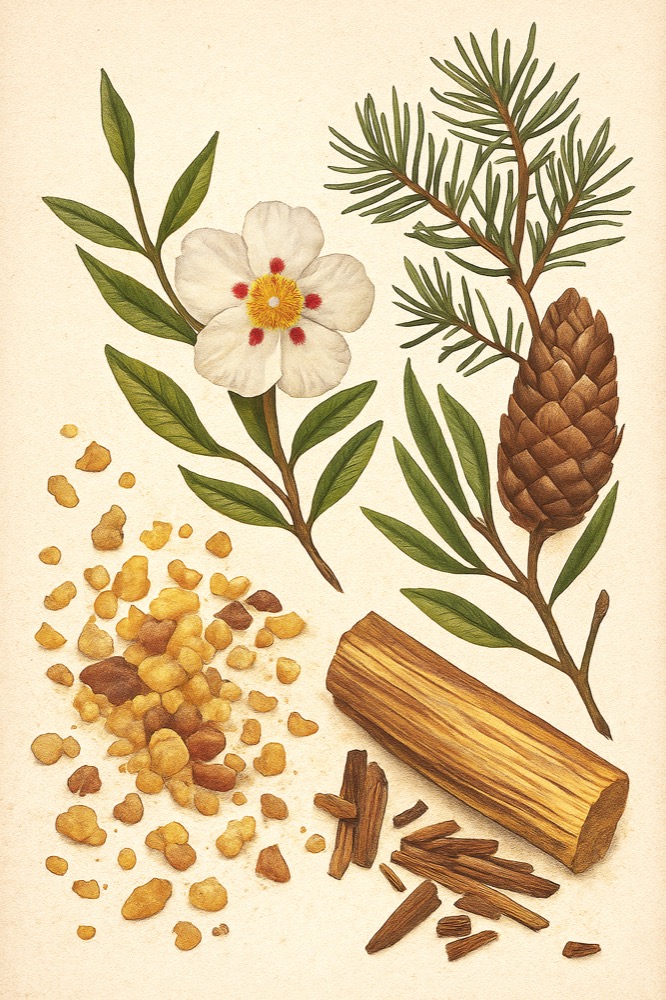 フランキンセンスと相性の良い素材