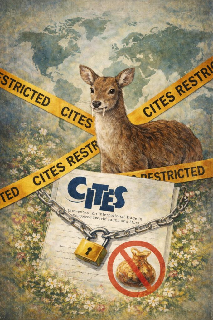 麝香鹿の商取引はワシントン条約で規制されている
